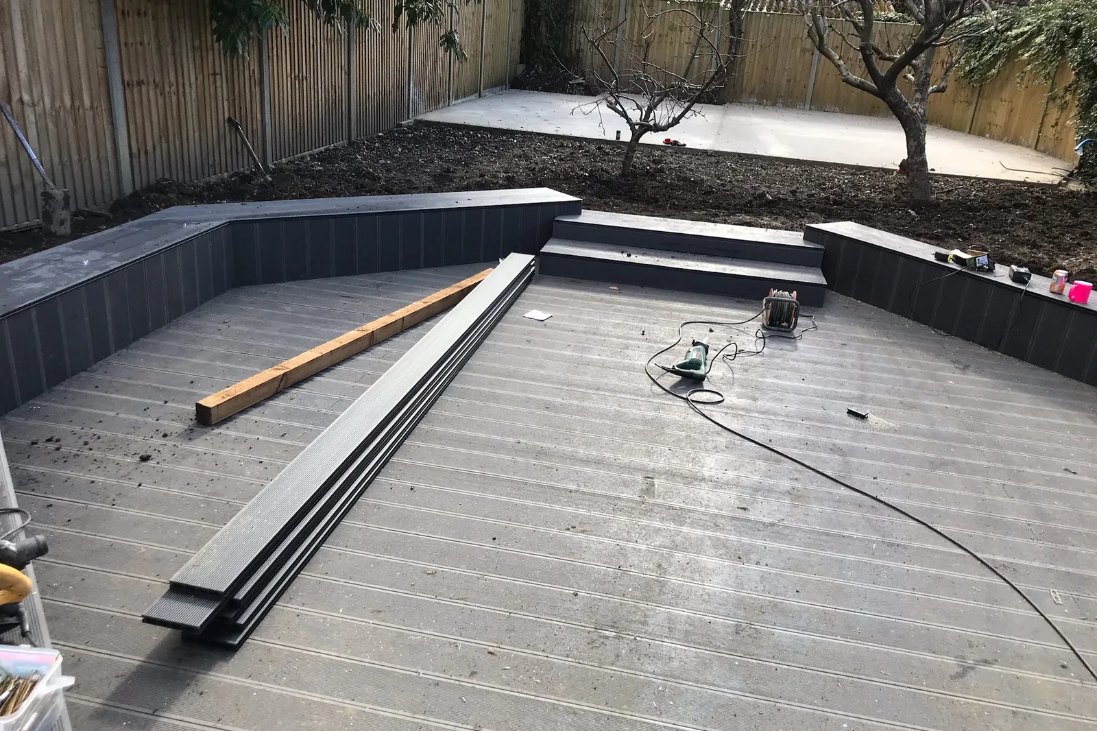 Steps fitted up to the garden, Farnham Royal, Slough, 2021