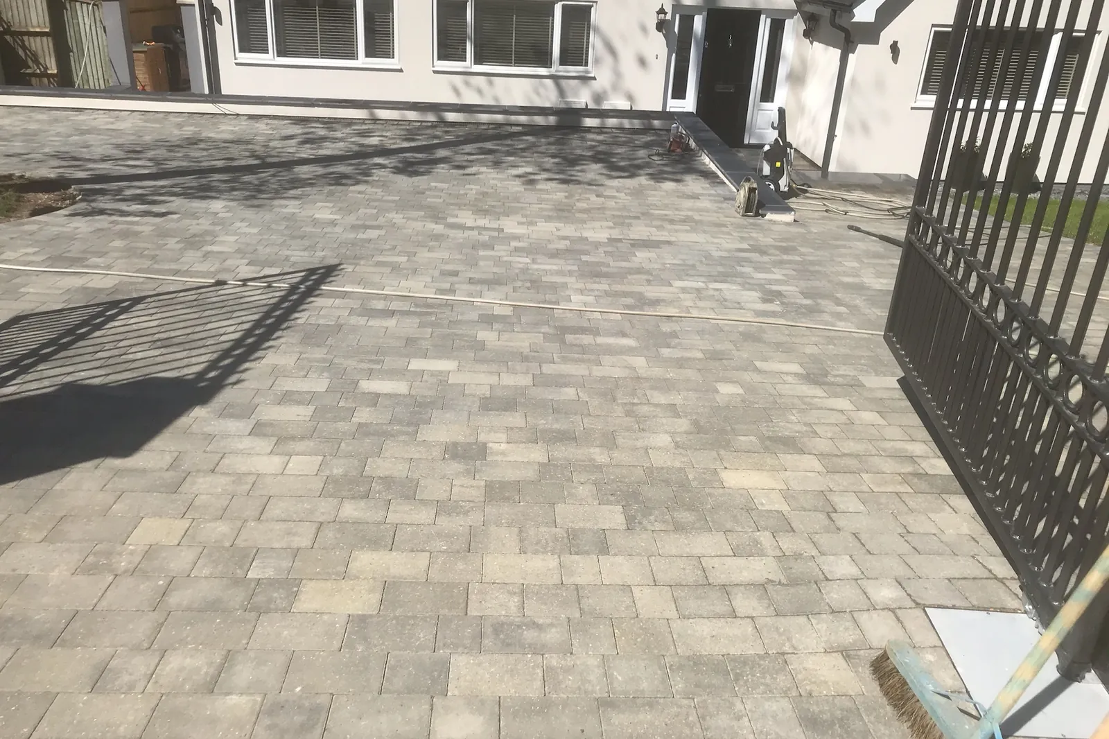 Block paving laid inside the gates, Windsor, 2020