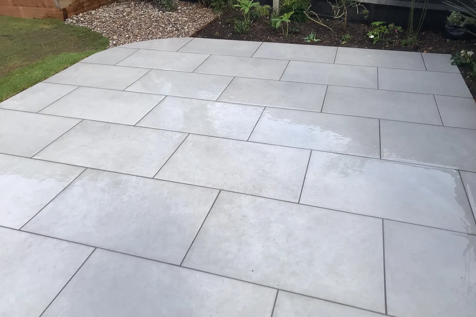 Porcelain patio and path, finished, Farnham Royal, Slough, 2022