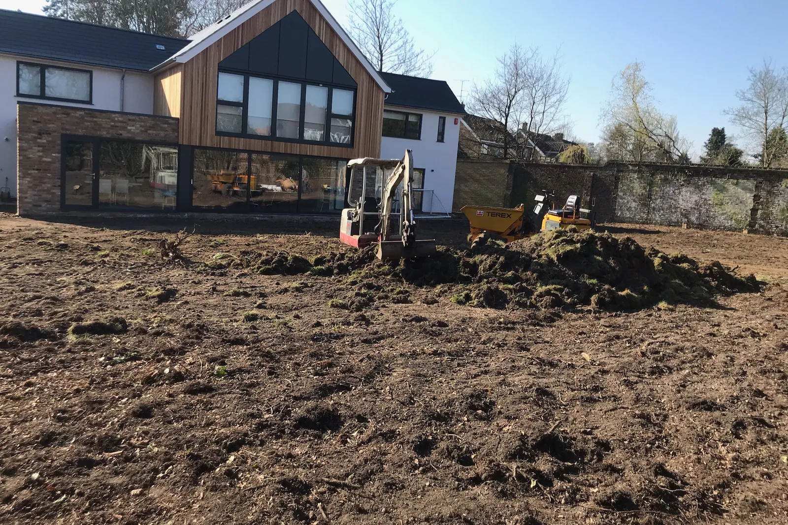 A new-build garden before we started, Farnham Royal, Slough, 2020