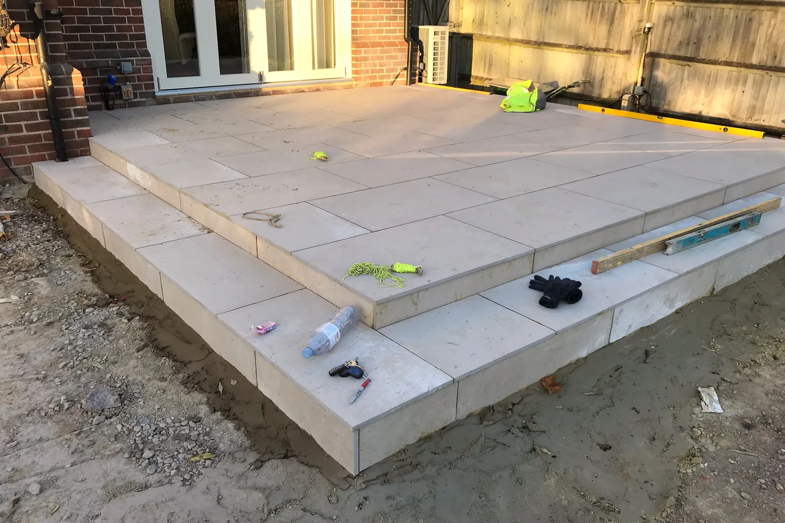 The steps built down to garden level, Marlow, 2021